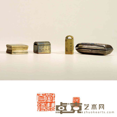 清·瓦钮铜印二方 2.7×2.7×2.3cm1.5×1×3.6cm