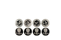 1980年第十三届冬季奥运会加厚版纪念银币一套四枚