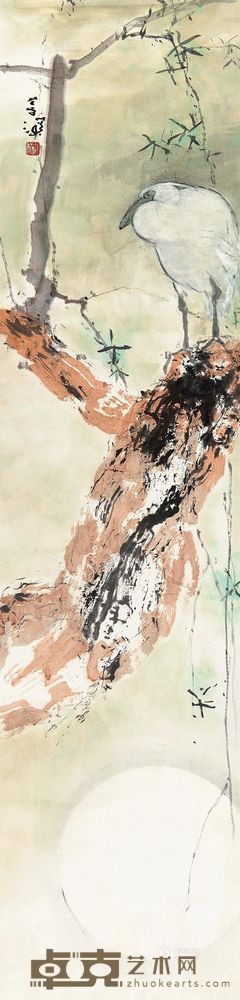 杨善深 白鹭 立轴 137.5×34cm