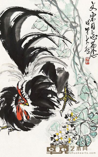 陈大羽 雄鸡 镜心 82×51.5cm