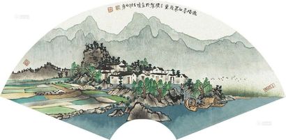 方骏 渔唱春山第几重 镜心