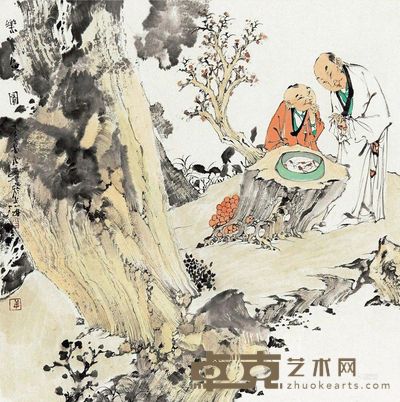 姜永安 乐鱼图 镜心 68×66cm