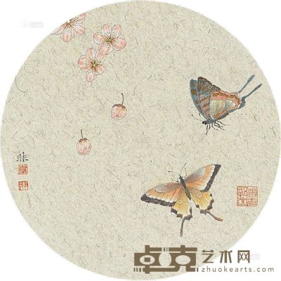 韩非 蝶恋花 镜心 直径28cm