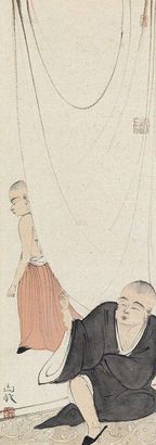 马骏 罗汉图 镜心
