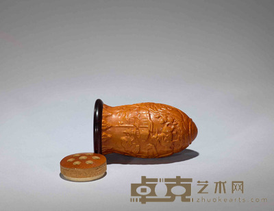 安绪模农家乐图蝈蝈葫芦 高15.5cm