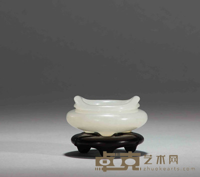 白玉琴炉 高3.8cm 直径5.2cm