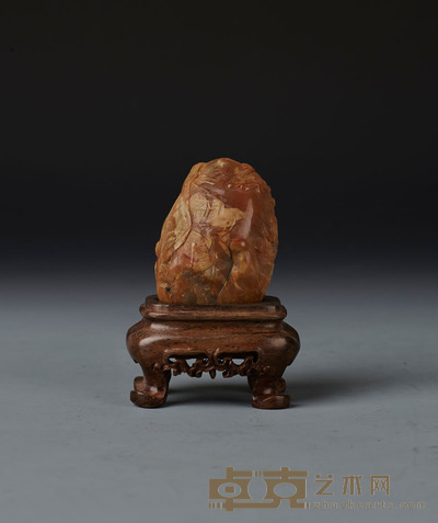 昌化田黄石《山水人物》印章摆件 (87.5克)