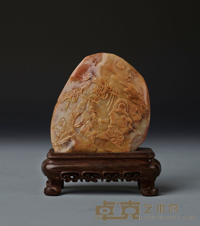 昌化田黄石《山水人物》摆件 (234.5克)