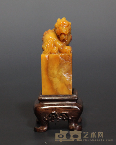 昌化田黄兽钮印章 6.7cm×2.5cm×2.5cm