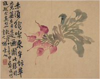 李鳝 萝卜图