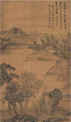 秦仪 园林秋霁图