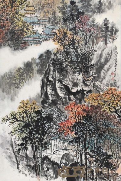 吴一峰 青城山 镜片 68.5×45.5cm
