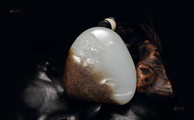 胡锡涛  浮雕临江赏月挂件