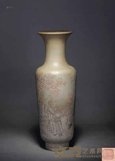 卢元璋制 “风尘三侠”观音瓶 高51cm