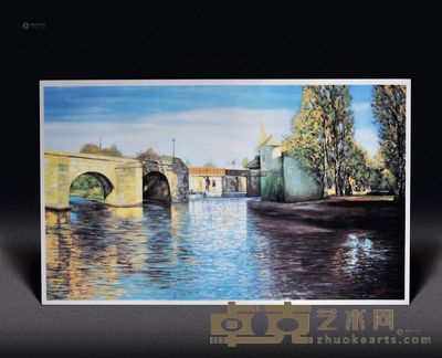 金国明 珐琅彩瓷板画 32×52.5cm