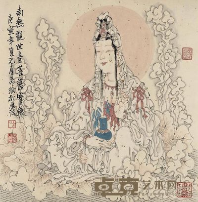 吴元奎 观音 镜心 34×33cm
