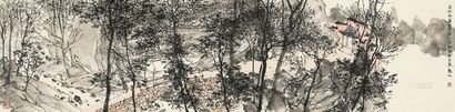 徐钢 疏林闲趣图 镜心