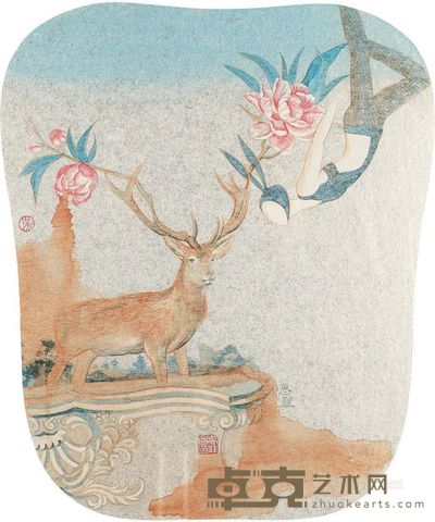吴思骏 情探 镜片 31×26cm
