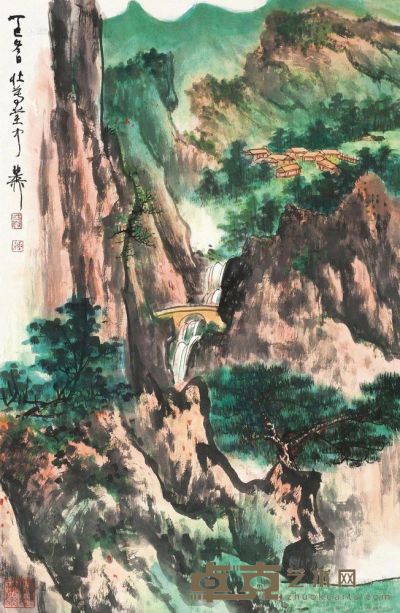 谢稚柳 丁巳（1977）年作 春山图 立轴 67.5×43.5cm