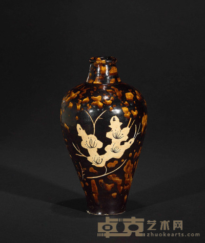 吉州窑剪纸贴花梅瓶 直径11.5cm 高21.5cm