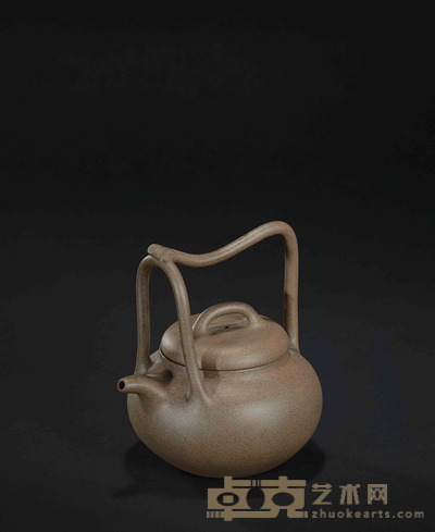 石溪款东坡提梁壶 宽13.5cm高14cm