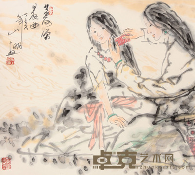 吴山明 人物立轴 49×55