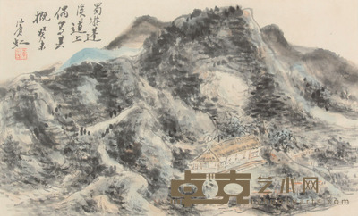 黄宾虹 山水镜框 22×44