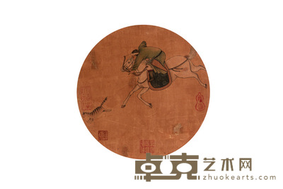 佚名 人物团扇立轴 26×26