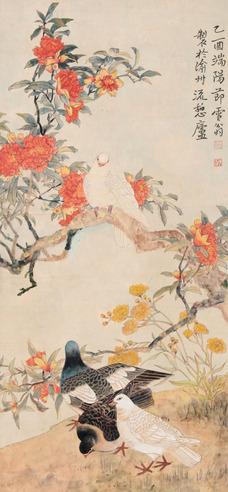陈之佛 花鸟立轴