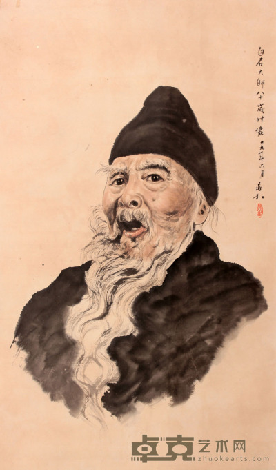 蒋兆和 齐白石肖像立轴 92×55