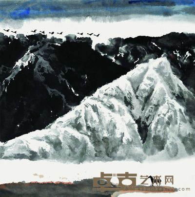 邵声朗 雪山骏逸图(林杰) 69*68.5 4.25平尺