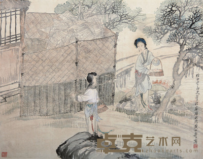 黄山寿 仕女 41×92cm.