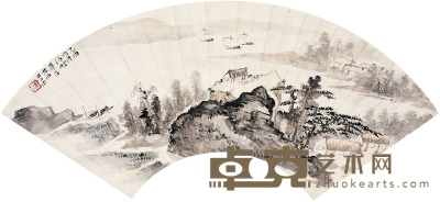 唐云  山水图 18.5×51.5cm