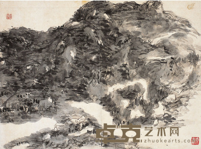 黄宾虹  山居图 38×28cm