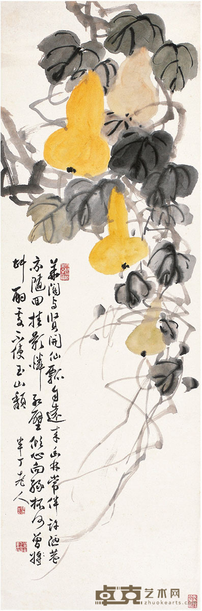 陈半丁 葫芦图 101.5×33.5cm