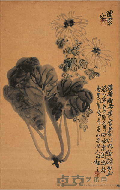 陈半丁 黄金白玉图 55×36cm