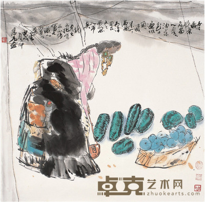 方增先 藏女图 67×67cm