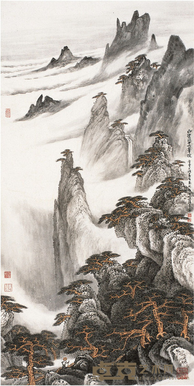 苏春生 白云三十六峰图 134×68cm