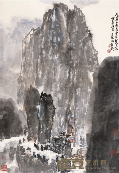 童中焘 灵峰秋月图 82×57cm