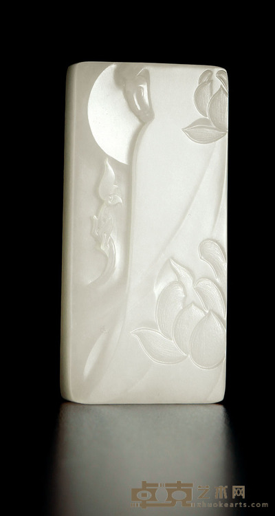 杨曦 慧光映莲 白玉牌 64×30×11mm重量:56.7g