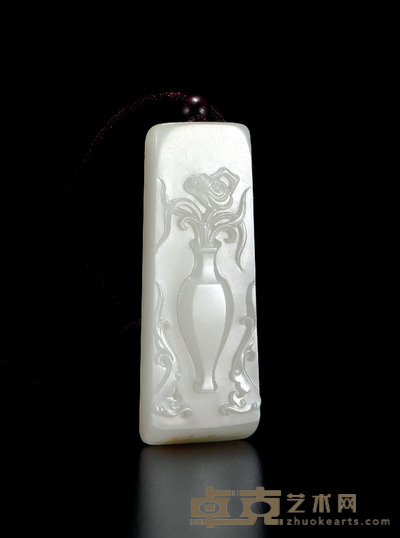 李剑 平安如意 白玉牌 73×27×10mm重量:43.9g