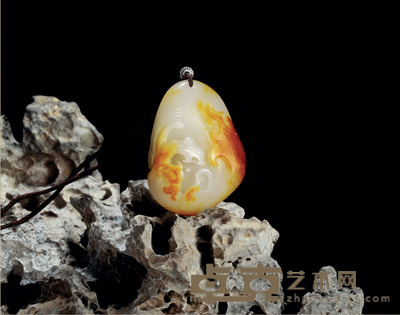 葛洪 烈焰雄威 白玉把件 56×42×21mm重量：69.8g