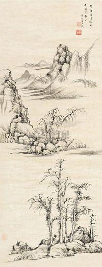 陆二龙 仿古山水 立轴