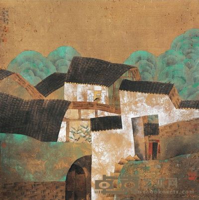 林容生 山居图 镜框 40×39cm