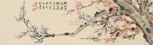 陶寿伯 卧梅 立轴