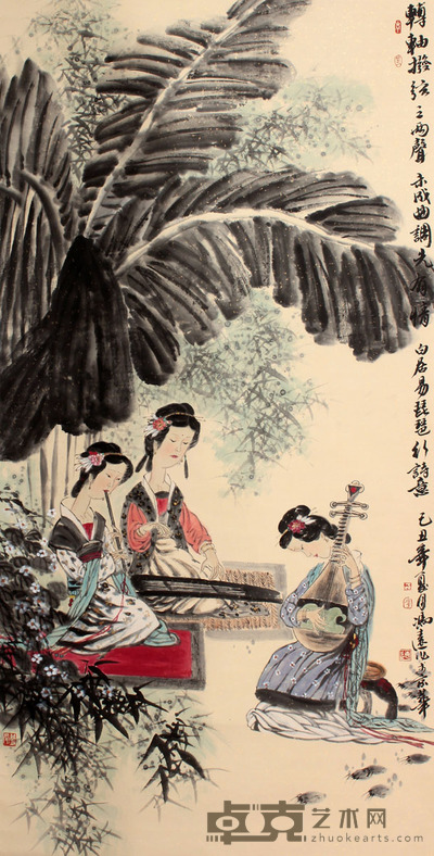 冯  远 奏乐立轴 137×69
