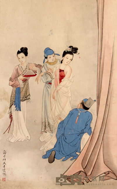 吴青霞 人物立轴 68×43