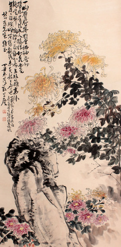 谢公展 花卉立轴