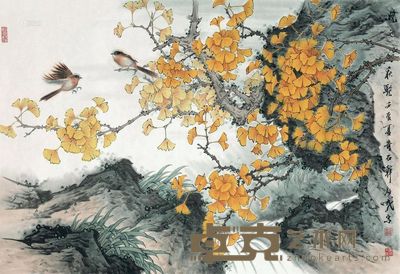 韩毅成 2012年 晓迎秋艳 镜心 69×100cm