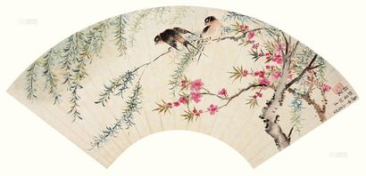 周练霞 1920年作 花鸟 扇面